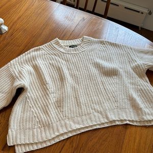 Nadaam Ribbed Wool Cashmere Crewneck White